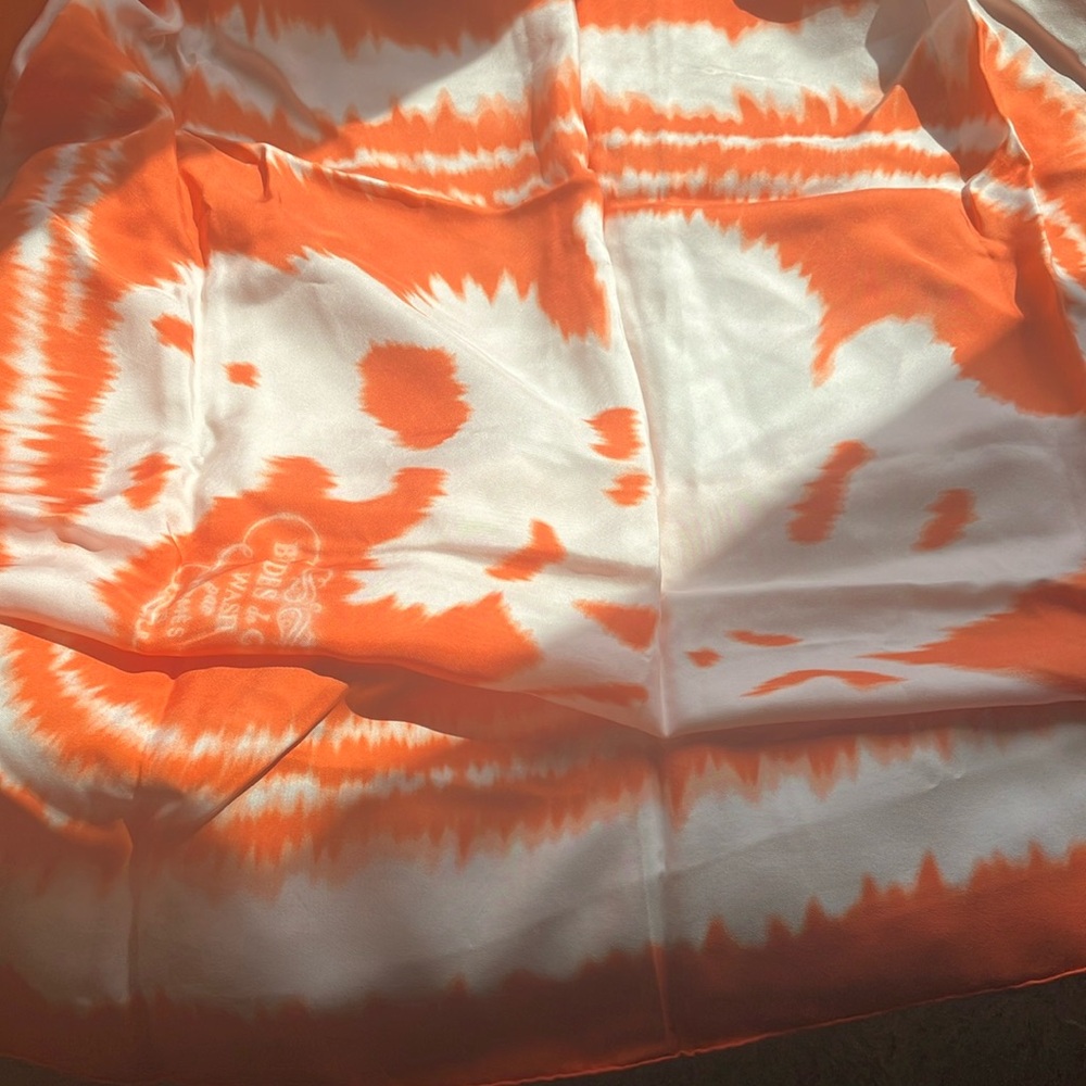 Orange and White Tie-Dye Scarf
